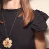 Necklace with real rose flower