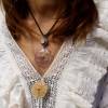Necklace with real prunus flower