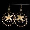 Handmade bronze earrings with real choisya flowers