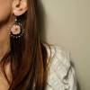 Handmade earrings with real prunus flowers (cherry blossom)