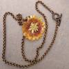 Necklace with real Gaillardia flower