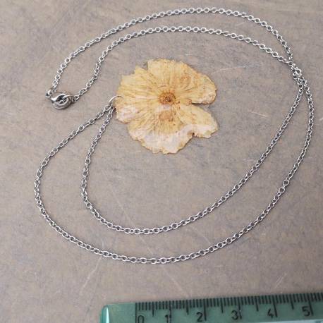 Necklace with real prunus flower