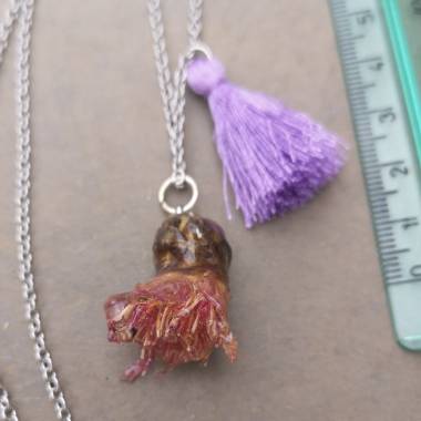 Collana Hanami In Acciaio Inox Con Ampolla Vetro - Contiene Fiori Di Ciliegio Giapponese Essiccati, 64 Cm
