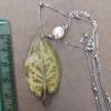 Necklace with real arum leaf